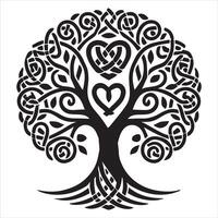 Celtic Tree of Life with Circular Frame Clipart vector