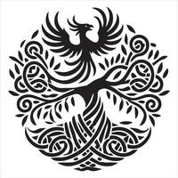 Celtic Tree of Life with Circular Design vector