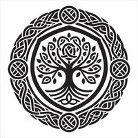 Celtic Tree of Life with Interwoven Branches vector
