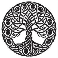 Celtic Tree of Life with Interwoven Branches vector