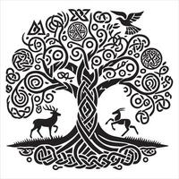 Celtic Tree of Life Clipart Design - Celtic tree Silhouette for Custom Projects vector