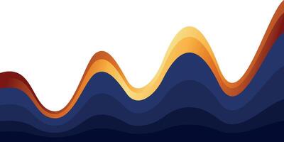 dynamic gradation blue and gold wave background vector