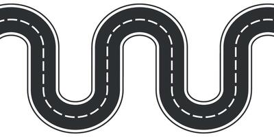 Illustration of a smooth winding asphalt highway vector
