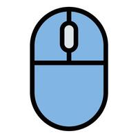 Computer Mouse Icon Point and Click Navigation in Flat Line Color Style vector