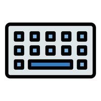 Computer Keyboard Icon Typing Interface in Flat Line Color Style vector
