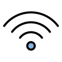 WiFi Signal Icon Wireless Connectivity in Flat Line Color Style vector