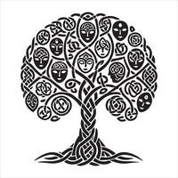 Celtic Tree of Life Clipart - High-Quality Silhouette for Graphic Use vector