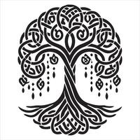 Celtic Tree of Life Clipart - Tree Versatile Silhouette Design for Projects vector