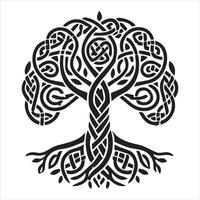 Celtic Tree of Life Silhouette - Tree illustration Artwork for Custom Designs vector