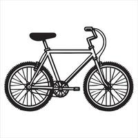 Bicycle Silhouette in Black and White - Cycle Design Clipart for Graphics vector