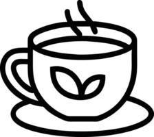 A cup of tea with leaves on it vector
