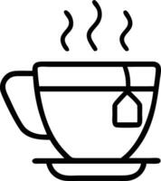 A cup of tea with a tea bag in it vector