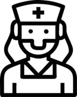 A nurse icon with a cross on her head vector