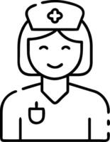 A nurse icon with a cross on her chest vector