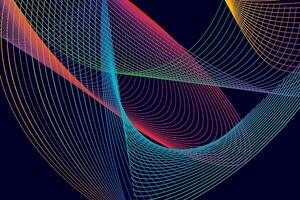 colorful blend line pattern with dark blue background vector