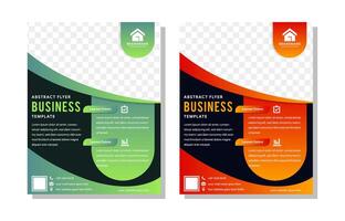 design for Brochure, Annual, Magazine, Poster, Corporate Presentation, Portfolio, Flyer, layout modern with green and orange color size A4. space for photo collage. dark background vector
