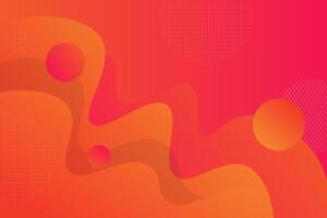 Orange geometric business banner design. Creative banner design with wave shape and line as template. Simple design on pink horizontal banner. Eps10 vector