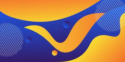 Abstract geometric yellow and blue banner background with simple overlapping wave shapes. Trendy colorful 3D design. Bright and modern with overlapping concept. Eps10 vector