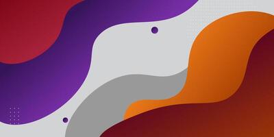 Purple and orange geometric business banner design. Creative banner design with wave shape as template. Simple design on white horizontal banner. eps10 vector
