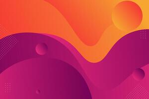 Bright purple and orange wave background with orange liquid shapes in the background. Abstract liquid composition. eps10 vector