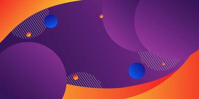 Abstract 3D art background design with purple and orange wave and circle pattern combination. Eps10 vector