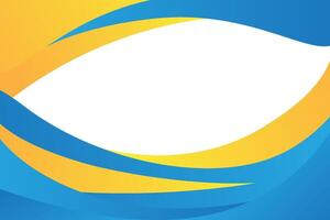 Blue and yellow abstract background. Fluid curved shapes with geometric patterns. White background design. Cool and modern concept. Eps10 vector