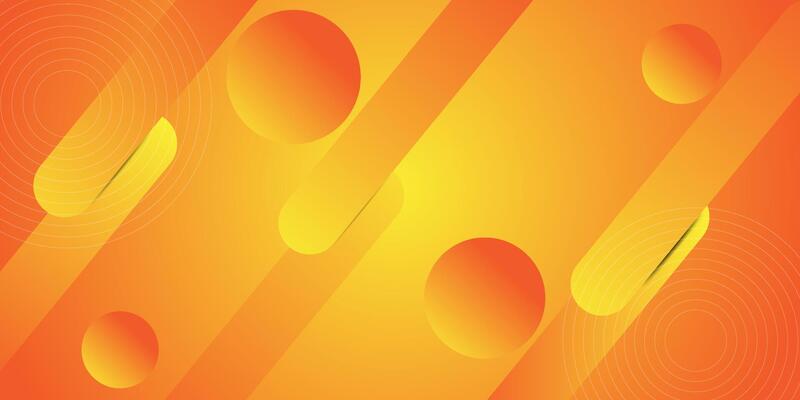 Abstract orange gradient illustration background with purple rectangle and circle pattern. Dynamic and luxurious design. Eps10