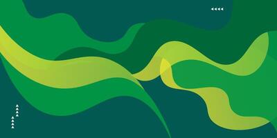 Minimalist bright green abstract background with wavy shapes. Colorful green fluid design. Simple and modern concept. Eps10 vector