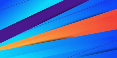 Modern Geometric Abstract on blue and orange background with rectangular paper cut pattern for template, poster, flyer design. vector