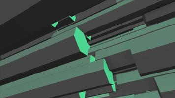 A green and black abstract background with many blocks video