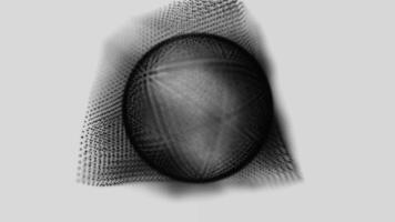 A black and white image of a ball with a hole in it video