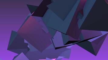 A 3d image of a purple and black abstract shape video