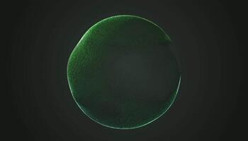 A green object with a black background video