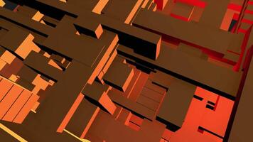 A 3d rendering of a building with orange and red lights video