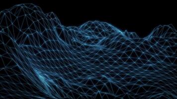 Abstract background of a mountain range with a line of blue lines video