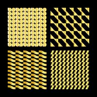 Four different gold and black patterns vector