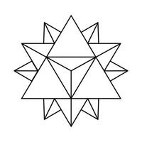 A black and white drawing of a star with a geometric design vector