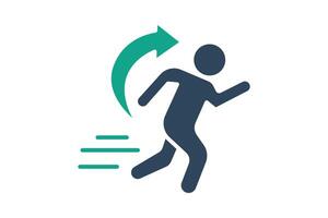 Endurance icon. solid icon style. people with arrow. icon related to motivation. success elements illustration vector