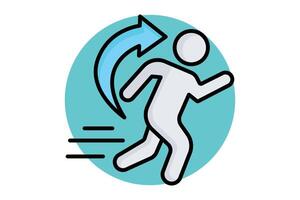 Endurance icon. colored outline icon style. people with arrow. icon related to motivation. success elements illustration vector
