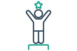 Success icon. line icon style. person with star. icon related to motivation. success elements illustration vector