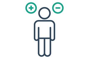 Attitude icon. line icon style. person with minus and plus. icon related to motivation. success elements illustration vector