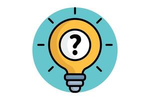 Reason icon. colored outline icon style. light bulb with question mark. icon related to motivation. success elements illustration vector