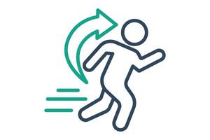 Endurance icon. line icon style. people with arrow. icon related to motivation. success elements illustration vector