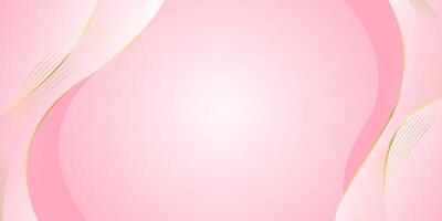 Elegant pink luxury background. Abstract wave dynamic wallpaper with gold lines vector