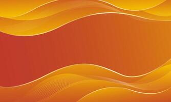 Abstract yellow background with smooth wave lines presentation template vector