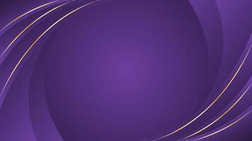 Abstract creative purple gradient background with gold lines vector