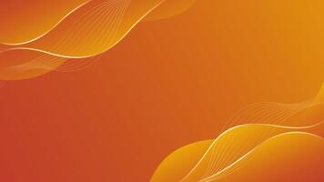 Abstract orange background with smooth wave lines presentation template vector