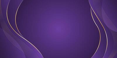 Abstract purple luxury background with gold lines vector
