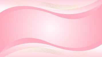 Abstract pink luxury background. Wave dynamic wallpaper with gold lines vector