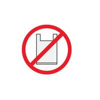No plastic bag sign illustration vector